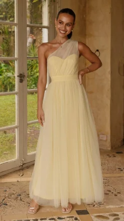 LILYWHYT Dresses|Bridesmaid^Talissa Tulle Maxi Dress - Yellow