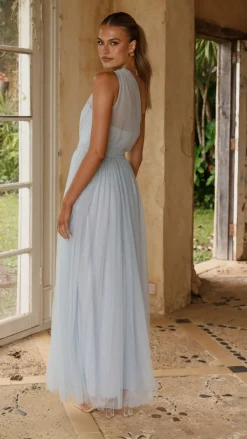 LILYWHYT Dresses|Bridesmaid^Talissa Tulle Maxi Dress - Blue