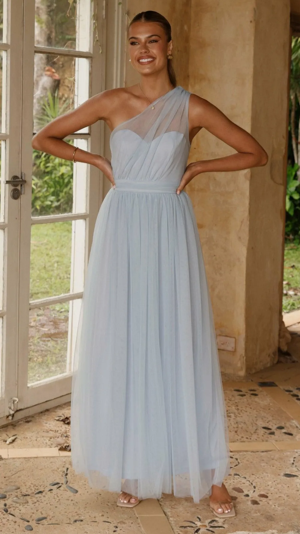 LILYWHYT Dresses|Bridesmaid^Talissa Tulle Maxi Dress - Blue