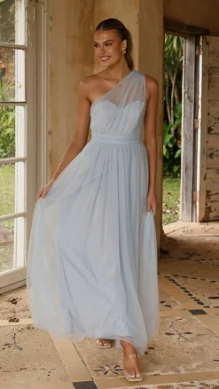 LILYWHYT Dresses|Bridesmaid^Talissa Tulle Maxi Dress - Blue