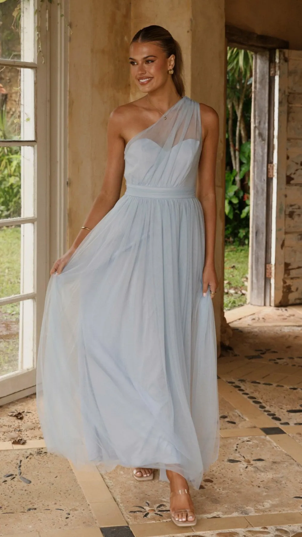 LILYWHYT Dresses|Bridesmaid^Talissa Tulle Maxi Dress - Blue