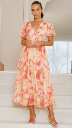 Pink Diamond Dresses|Maxi^Talma Maxi Dress - Orange Floral