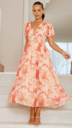 Pink Diamond Dresses|Maxi^Talma Maxi Dress - Orange Floral