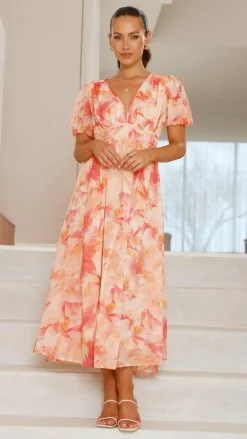 Pink Diamond Dresses|Maxi^Talma Maxi Dress - Orange Floral
