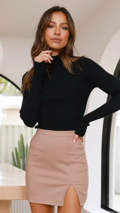Fashion Allied Knit Tops|Knitwear^Tammy Knit Long Sleeve Top - Black