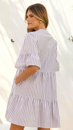 Miracle Fashion Dresses|Mini^Tarnie Mini Dress - Brown Stripe
