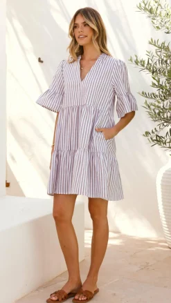 Miracle Fashion Dresses|Mini^Tarnie Mini Dress - Brown Stripe