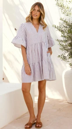 Miracle Fashion Dresses|Mini^Tarnie Mini Dress - Brown Stripe