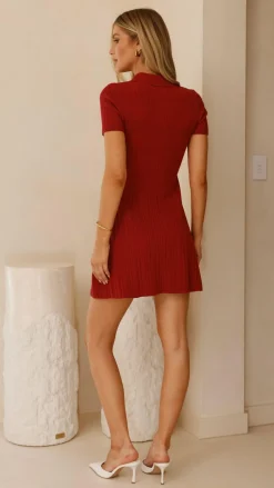 Alive Girl Sale Dresses^Taylah Collared Mini Dress - Maroon