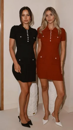 Alive Girl Sale Dresses^Taylah Collared Mini Dress - Maroon