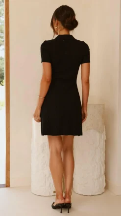 Alive Girl Knit Dresses|Knitwear^Taylah Collared Mini Dress - Black