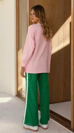 By Frankie Sets|Bottoms^Tequila and Tacos Long Sleeve Top and Pants Set - Pink / Green