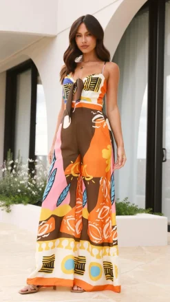 Main St Jumpsuits^Teresa Jumpsuit - Brown/Orange