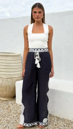 Bubblegum Bottoms^Tessa Wide Leg Pants - Black