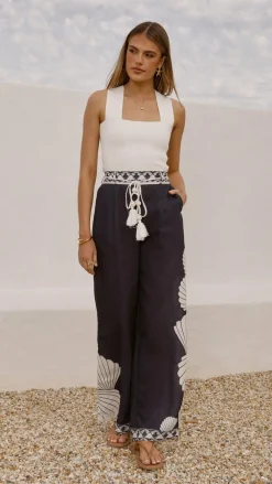 Bubblegum Bottoms^Tessa Wide Leg Pants - Black