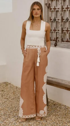 Bubblegum Bottoms|Polo^Tessa Wide Leg Pants - Siena