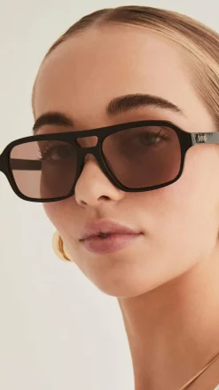 Banbe Sunglasses^The Delevigne Sunglasses - Black / Caramel