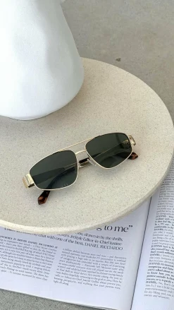 Banbe Sunglasses^The Earle Sunglasses - Gold / Green