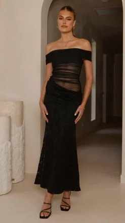 Sweet Acacia Dresses|Maxi^Tiarna Off The Shoulder Maxi Dress - Black