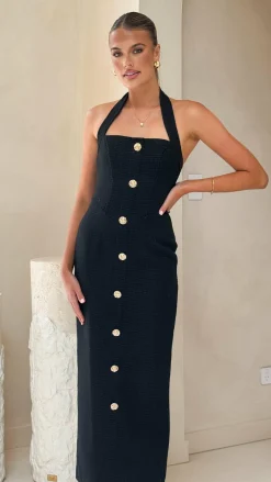 SASHA (BNE) Dresses|Midi^Tierra Button Midi Dress - Black