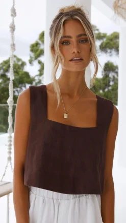 Fashion Allied Tops^Tillie Crop Top - Chocolate