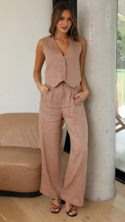 Fashion Allied Bottoms^Tillie Pants - Latte