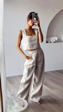 Fashion Allied Bottoms^Tillie Pants - Oatmeal