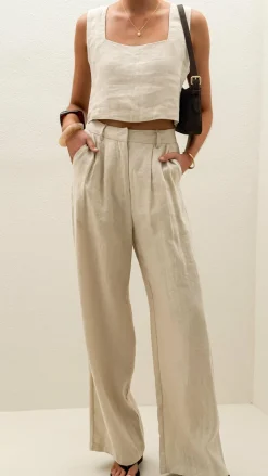Fashion Allied Bottoms^Tillie Pants - Oatmeal