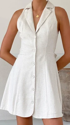 LILYWHYT Sale Dresses^Trixie Button Down Mini Dress - Oat