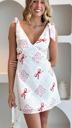 LILYWHYT Sale Dresses^Tullie Mini Dress - Sweet Bow Pink