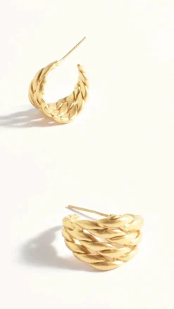 Adorne Earrings|Bridesmaid^Twisted Multi Layer Hoop Earrings - Gold