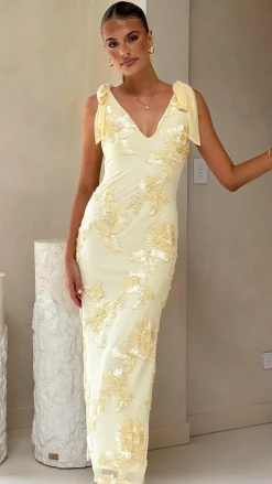 Shareen Dresses|Maxi^Usha Tie Strap Maxi Dress - Yellow