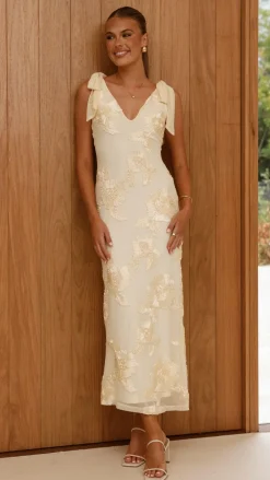 Shareen Dresses|Maxi^Usha Tie Strap Maxi Dress - Yellow