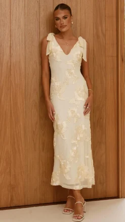 Shareen Dresses|Maxi^Usha Tie Strap Maxi Dress - Yellow