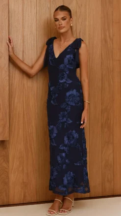 Shareen Dresses|Maxi^Usha Tie Strap Maxi Dress - Navy