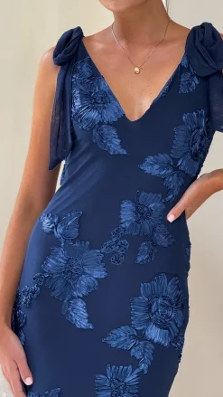 Shareen Dresses|Maxi^Usha Tie Strap Maxi Dress - Navy