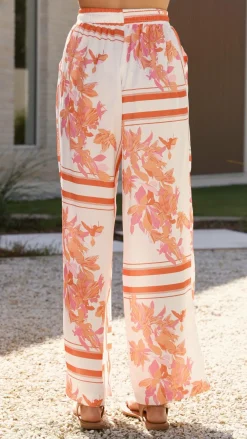 YH AND CO Sets|Bottoms^Valene Pants - Orange/White Print
