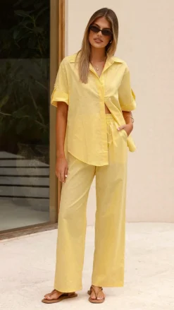 YH AND CO Sets|Tops^Vallerie Button Up Shirt - Yellow