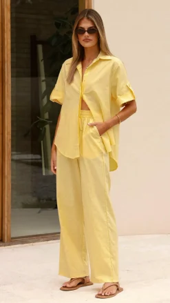 YH AND CO Sets|Tops^Vallerie Button Up Shirt - Yellow