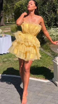 LILYWHYT Sale Dresses^Vallerina Mini Dress - Yellow