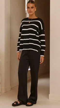 Miracle Fashion Knitwear|Knitwear^Vara Knit Jumper - Black/White Stripe