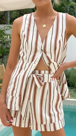 Fashion Allied Sets|Bottoms^Varius Shorts - Tan Stripe