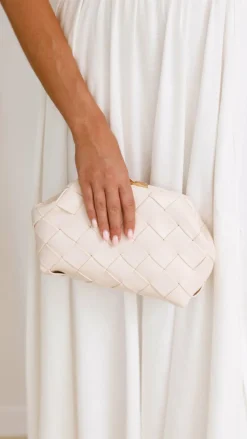 Angel Whisper Bags^Vasanti Woven Clutch - Beige