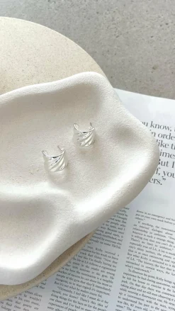 Angel Whisper Wedding Guest Dresses|Wedding Guest Dresses^Vera Textured Sterling Silver Plated Earrings - Silver