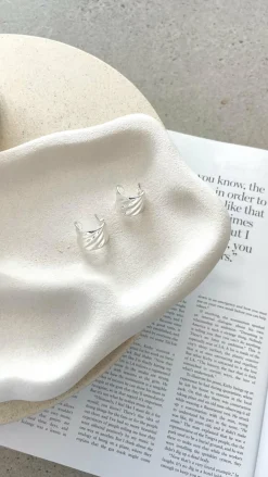 Angel Whisper Wedding Guest Dresses|Wedding Guest Dresses^Vera Textured Sterling Silver Plated Earrings - Silver