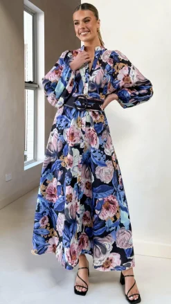 Bubblegum Dresses|Maxi^Veronica Button Down Maxi Dress - Azure Donatella