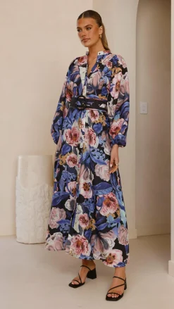 Bubblegum Dresses|Maxi^Veronica Button Down Maxi Dress - Azure Donatella
