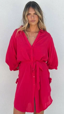 Desire Sale Dresses^Vesper Short Sleeve Mini Dress - Red