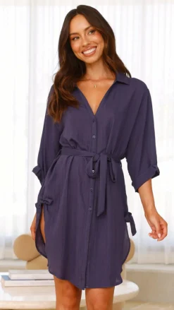 Desire Sale Dresses^Vesper Short Sleeve Mini Dress - Navy