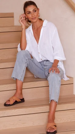 Desire Tops^Vesper Short Sleeve Top - White